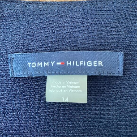 Tommy Hilfiger Open Front Hidden Closure Blazer Navy 14 - Picture 2 of 7